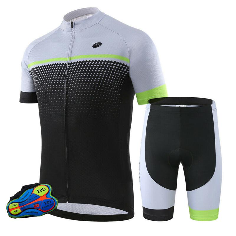 2026 Best Seller Summer Short Sleeve Cycling Suit Men's Top and Bottom Bib Shorts Kit Bike Jersey Set Cycling Clothing with Pocket