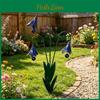 Garden Bluebells With Triple Stake Bells Handmade Metal Flower Yard Art Rustic Decorative Outdoor Wind Bell Stakes For Lawn Patio Outdoor Decor