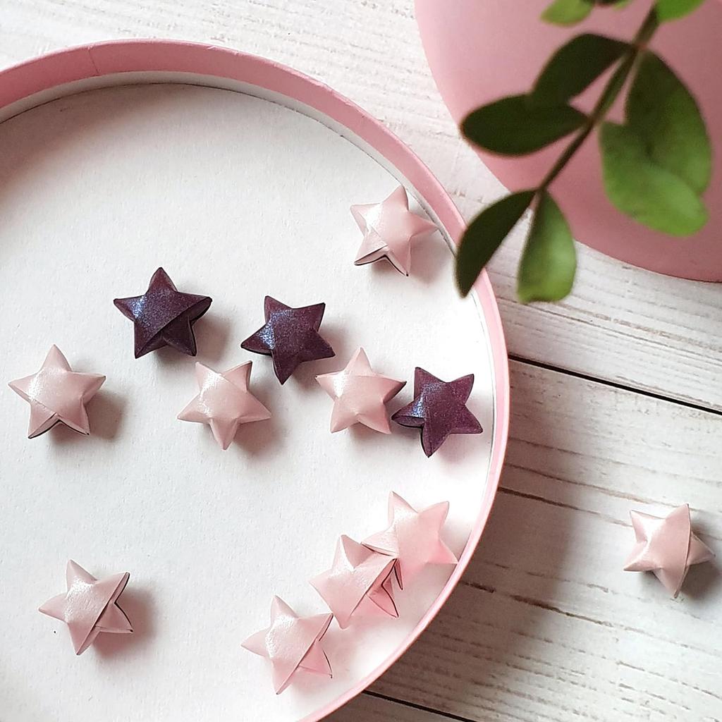 uxcell finished origami lucky star set star perfect for or as a gift for a female friend 300-piece - wish-granting - Christmas, parties, weddings,