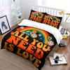 Retro Rainbow Peace Design Bedding Duvet Cover Set Duvet Cover Pillowcases  (1*Duvet Cover 2*Pillowcases, without duvet insert)