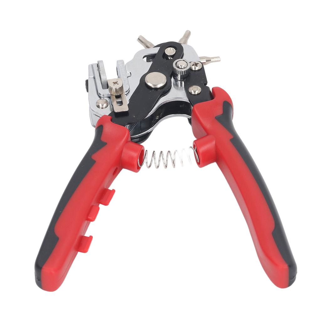 Leather Hole Punch 6 Holes 360 Degree Rotating Adjustable Margin V Shaped Knife Edge Belt Hole Puncher