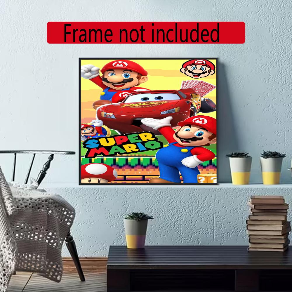 Mario 5D Diy Diamond Painting Round Diamond Mosaic Suitable For Beginners Diamond Painting Rhinestones Gift Frameless