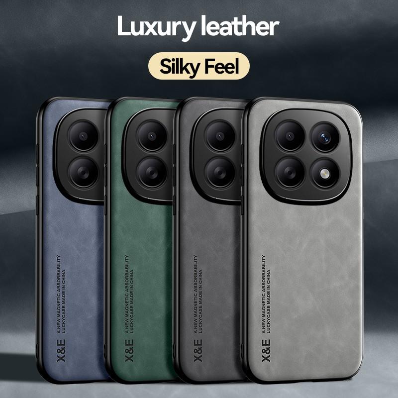Shockproof Case For Xiaomi Poco M8 Pro M7 Pro M6 Pro 4G 5G Cover Magnetic Luxury Sheepskin Leather Car Holder Phone Coque Funda