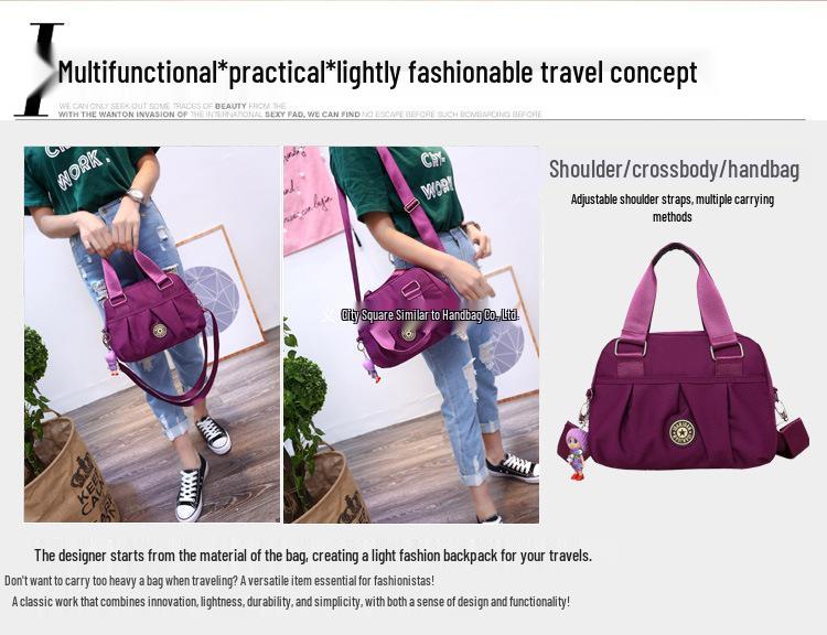 2025 Women's Washed Fabric Crossbody Bag - Casual Korean Style, Single Shoulder Nylon Tote