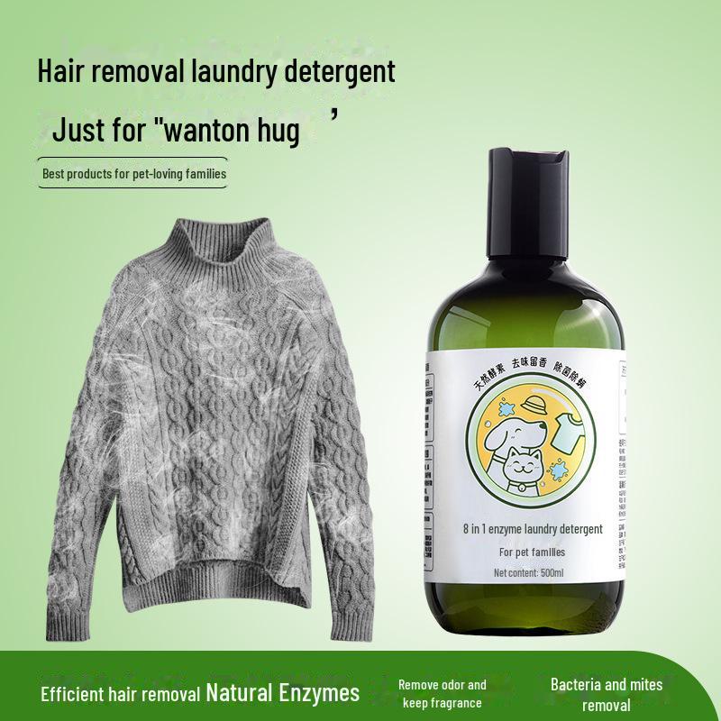 Detergent do prania usuwający sierść zwierząt: Czyści Ubrania Zwierząt Domowych, Usuwa Sierść Kota i Psa, Dezodoryzuje i Eliminuje Roztocza.