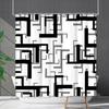 Shower Curtain Waterproof And Mildew-Proof Line Lattice Bathroom Striped Bathroom Curtain Shower Curtain Partition Curtain Free Of Punching