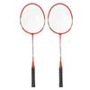 LEIJIAER Badminton Racket Set of 2 Player Iron Alloy Professional Training Replacement Equipment Red