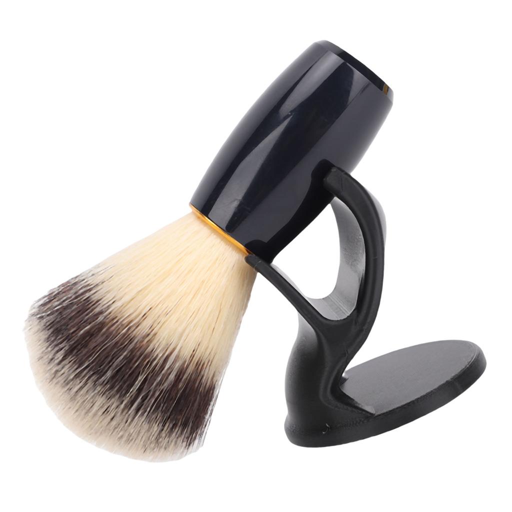 Shaving Brush and Stand Curved Resin Handle Synthetic Animal Hair Men Shaving Brush Kit