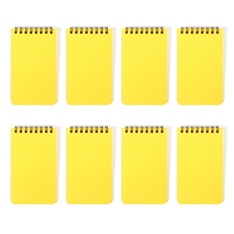 

8Pcs Twin-Wire Binding Notepads 80 Sheet Unlined Pocket Notepads Wirebound Writing Pad Small Notebook for Writing жёлтый