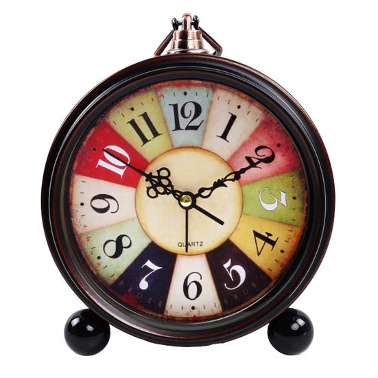 Vintage Metall Analoger Wecker Großes Display Tickenlos Leise Batteriebetrieben Schlafzimmer Retro Schreibtisch Quarz Uhr Kinder Schüler Geburtstagsgeschenk