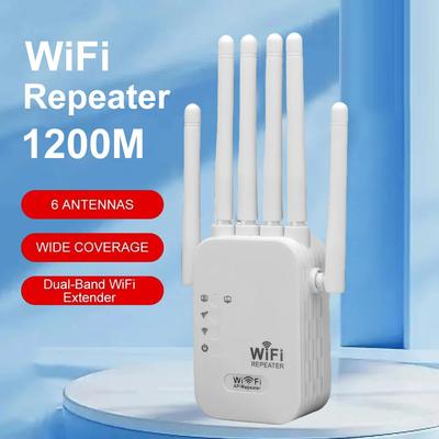 Ripetitore WiFi Dual Band da 1200 Mbps, amplificatore di segnale wireless 2.4G 5G, router Wi-Fi a lungo raggio, per ufficio e casa