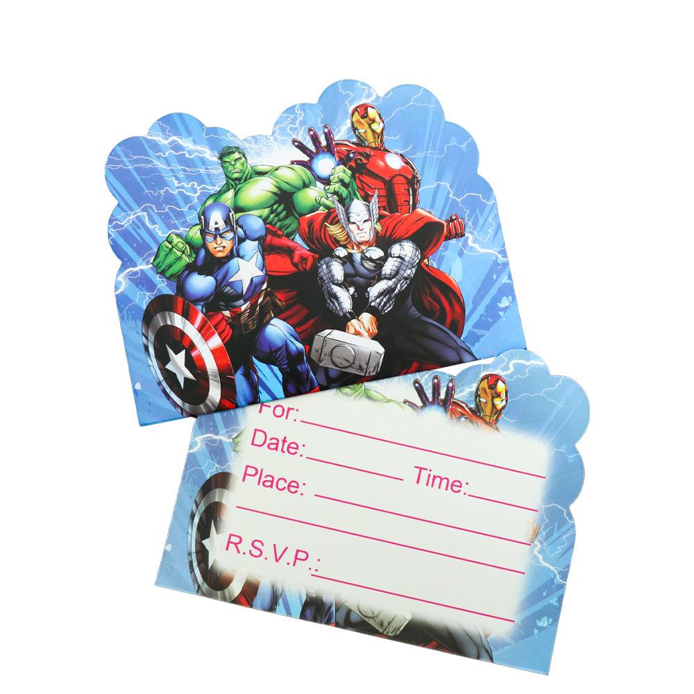 Avengers Birthday Party Supplies Disposable Cutlery Paper Plates Paper Cups Tissue Boys Birthday Party Decorations