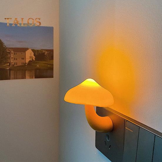 LED nattlampa Creative Shape Energisnål Plug-Play flimmerfritt ögonskydd med ljussensor Söt svamp nattlampa