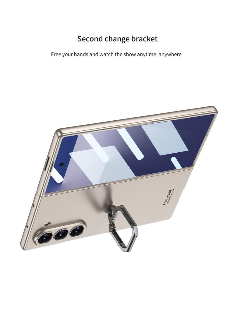 Samsung Z Fold7 Case: Square Ring Stand, Integrated Shell, Personalized Film, Anti-Drop Protective Cover for Men & Women