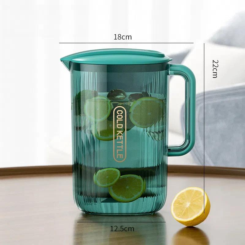Iced Tea Pitcher Lemonade Kettle and Handle with Lid Juice Water Jug Water Pitcher for Home Office Cold Water Juice Jar