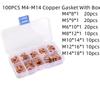 100pcs Red Copper Oil Seal Washer Set - Boxed Mechanical Flat Washers