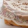 Q'foo Table Runner, Lace with Embroidered Floral Pattern, White, Scandinavian Style, Antique-Style, Stylish Coaster, Vase Holder, Modern (Coaster Type