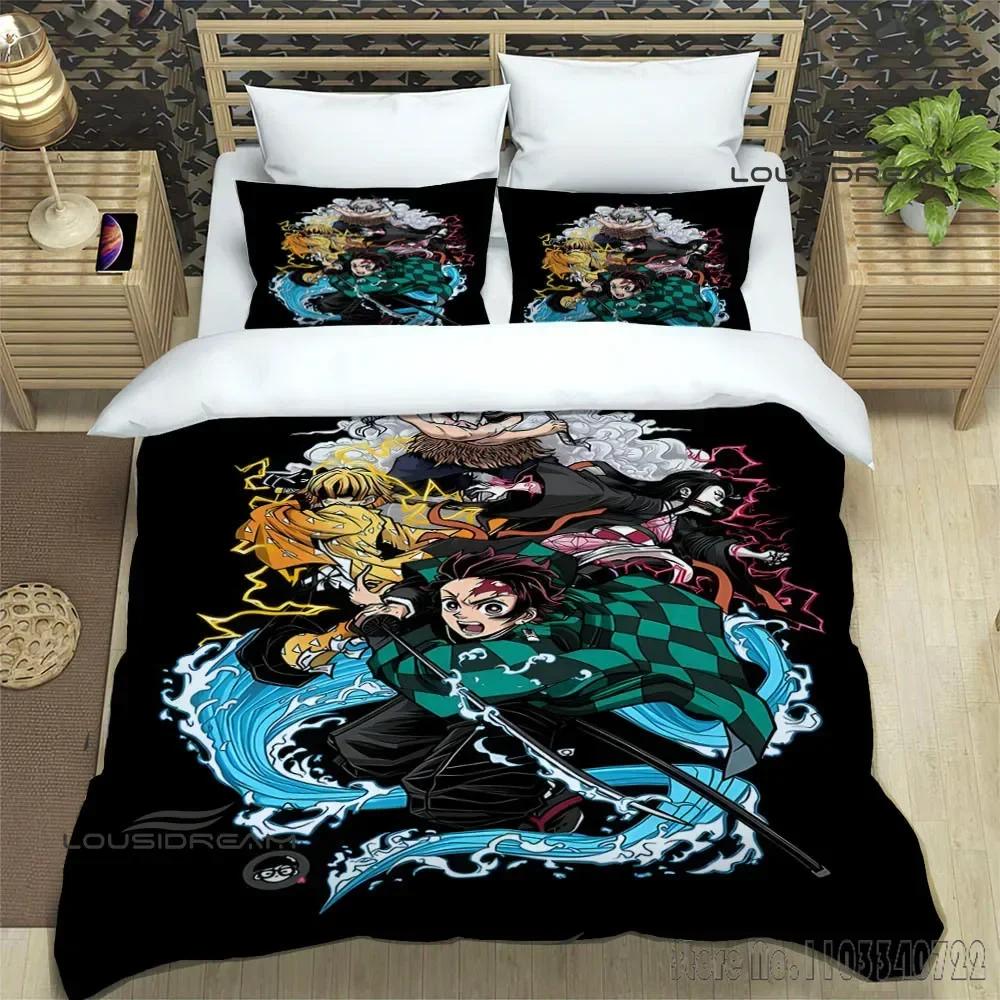 Demon Slayer Printed Duvet Cover Set HD Comforter Cover for Kids Bedding Sets Bedclothes Bedroom Decor