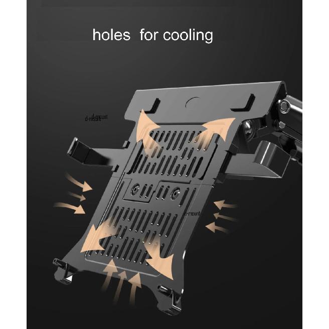 NB F80 with Laptop tray for 10"-17" laptop pad notebook desktop stand gas spring long arm full motion tilt clamp grommet hole