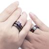 Fashion Couple Rings For Women Purple Rhinestones Zircon Rings Set Simple Titanium Steel Men Ring Wedding Party Jewelry Gifts