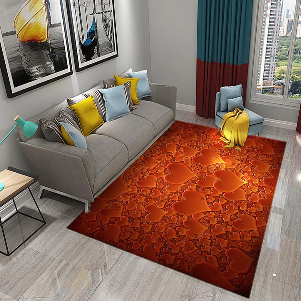 Romantic Love Heart Carpet Valentine's Day Rug Bathroom Anti Slip Floor Mat Living Room Bedroom Entrance Doormat Decor Carpet