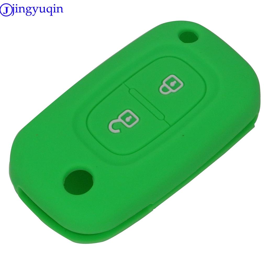 Jingyuqin 2 Buttons Remote Silicone Flip Folding Car Key Case Cover Proctored For Renault For Lada Modus Clio Megane Kangoo