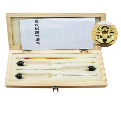 Practical Wine Meter Thermometer Hydrometer Tester Wooden Box Alcoholmeter Alcohol Meter