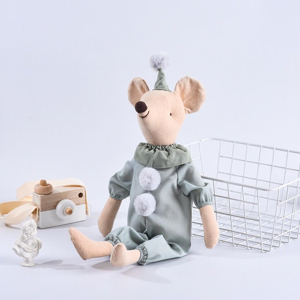 Cotton Fabric Little Mouse Rat Toy With Clown Clothes Stuffed Animal Toy  Gift