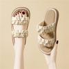 Cloud Bubbles Step On Shit Feeling Super Soft Word with Thick Bottom Beach Slippers Women's Round Head Casual Versatile Sandals Women's Summer