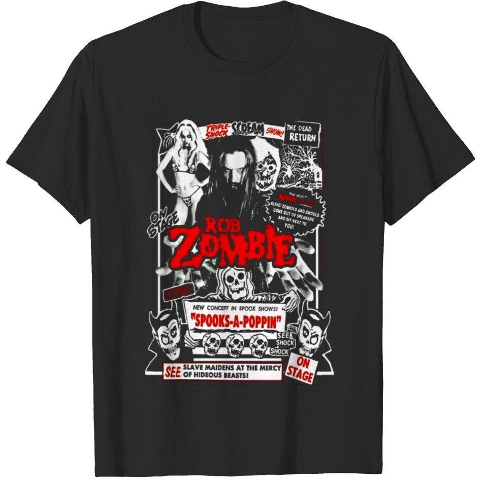 Новая редкая футболка Rob Zombie Черная футболка с коротким рукавом Все размеры S-5XL Унисекс футболка XXL