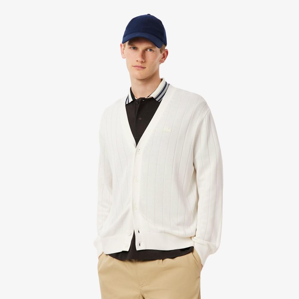 [lacoste] Мужской хлопковый кардиган в рубчик AH5338-55N70V 3
