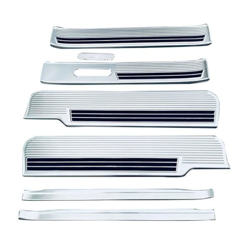 Wellvie Classy Nissan Serena C27 28 e-POWER Exclusive Side Step Scuff Plate with Anti-slip 7P Protective Parts Silver Dress Up