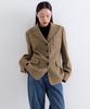 Musinsa Standard Damen Wollmischung Tweed 4-Knopf Blazer [Braun]