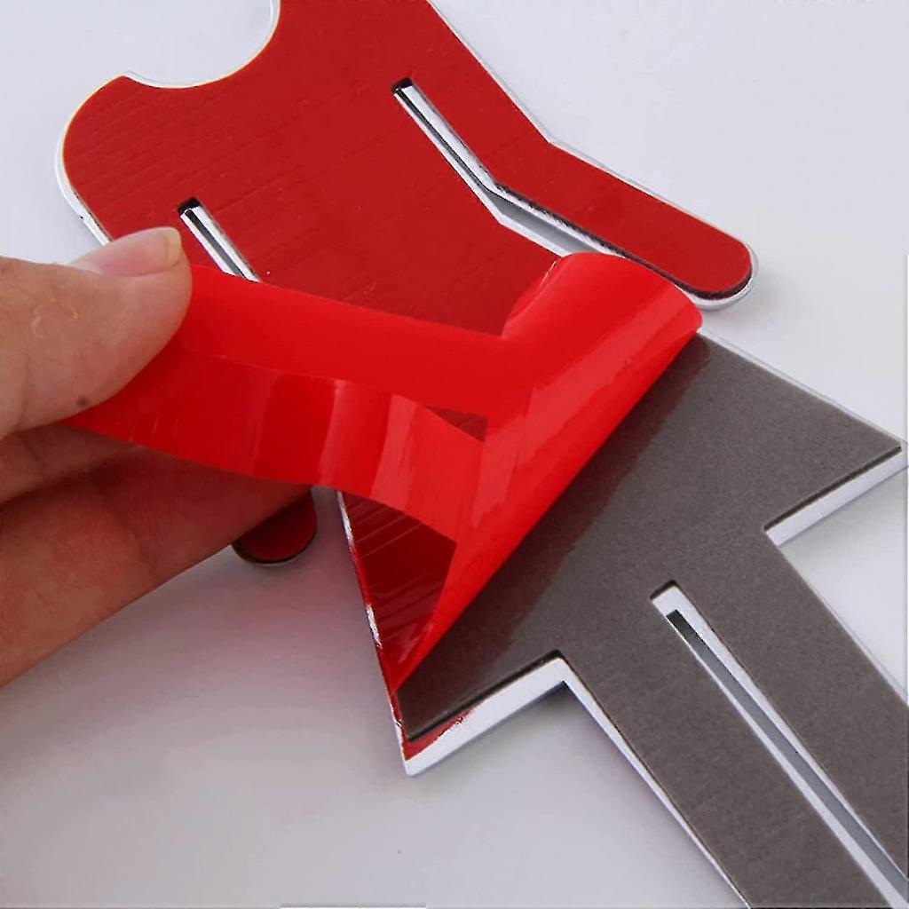 Toilet Signs Of Male And Female Symbols,12cm Toilet Signs Door Plate Silver Women Men Adhesive