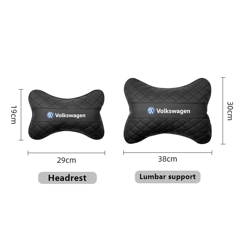 OBTLU1 Car Seat Head Support Cushion Lumbar Pillow Accessories Tire Valve For VW GTI Golf Polo Passat Tiguan T-ROC Jetta Arteon ID.3 CC