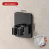Stainless Steel No-Drill Mop & Broom Holder with Hooks - Wall-Mounted, Strong Adhesive Storage Clip