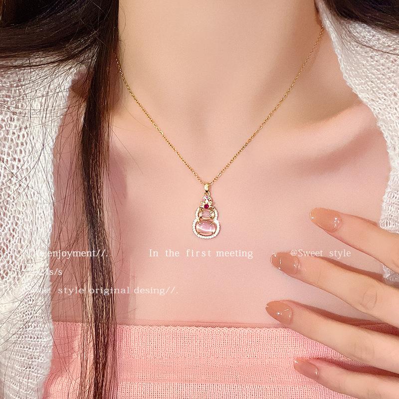 Wind Titanium Steel Necklace Girls Premium Pearl Clavicle Chain Pendant With Accessories