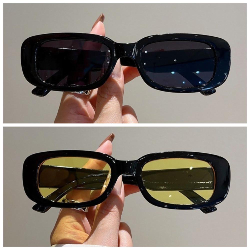 2pcs Korean Rectangular Sunglasses Small Frame Men Women Fashion Glasses
