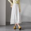 SOFSIL 2026 Spring French Lace Embroidered A-line Skirt