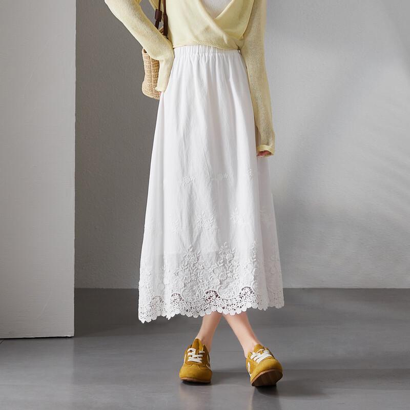 

SOFSIL 2026 Spring French Lace Embroidered A-line Skirt 30/XXL