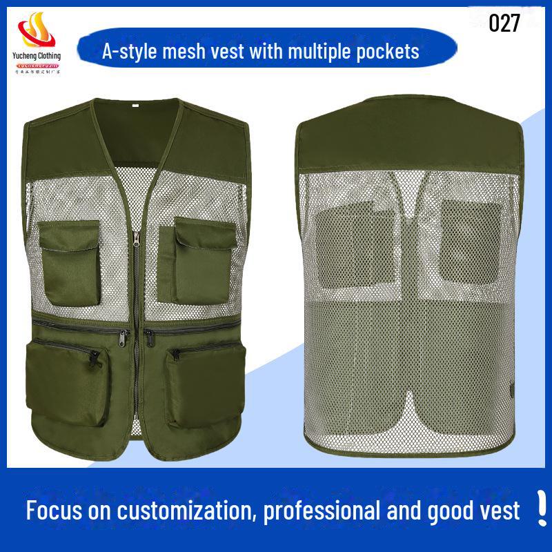 Custom Logo Emergency Management Safety Vest - Multi-Pocket Workwear for Photojournalists