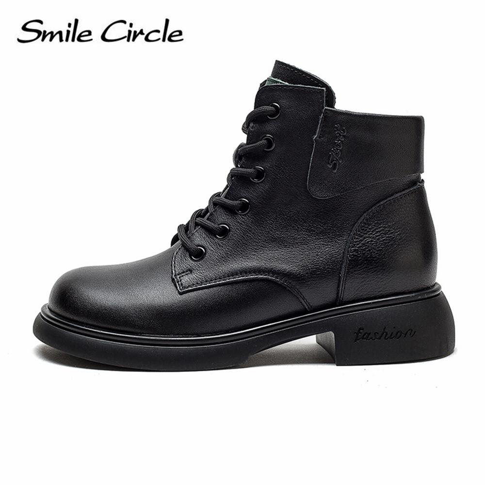 Echtes Leder, klobige Damenstiefel mit Schnürung, seitlichem Reißverschluss, Plateaustiefel, modische, lässige Stiefeletten