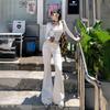 American Style Spicy Girl Wide-Leg Bell Bottom Jeans - Low Waist, Floor Length, Versatile Autumn Pants for Women