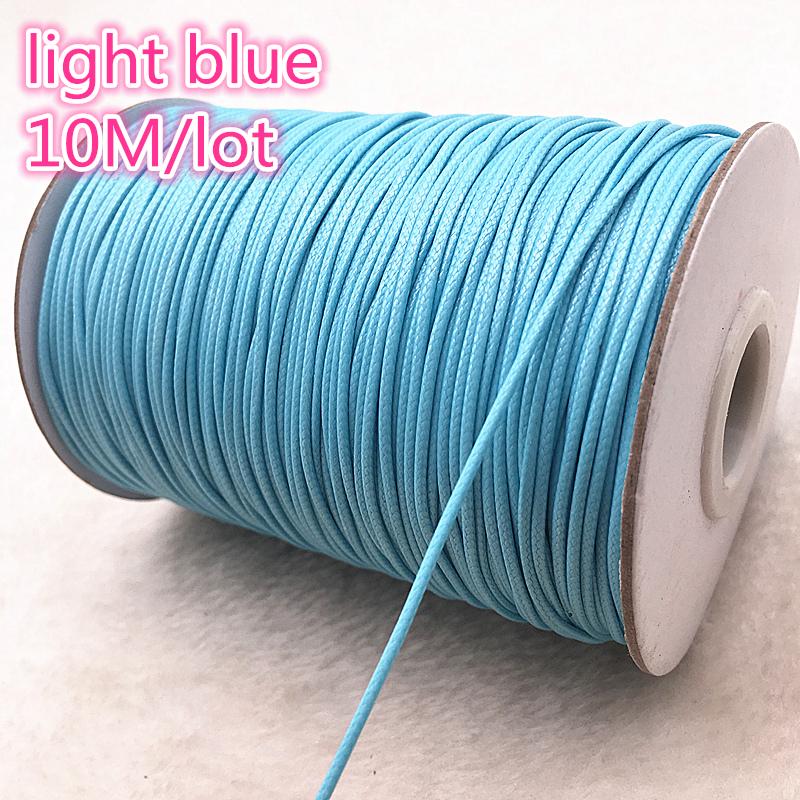 10 meters 1mm Waxed Cotton Cord Waxed Thread Cord String Strap Necklace Rope Bead DIY Jewelry Making For shamballa Bracelet