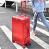 Aluminum-Magnesium Alloy Trolley Case with Universal Wheels, 24" Carry-On for Student Travel & Men's Business, with Combination Lock.
