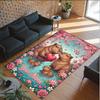 Hearts Theme Crystal Velvet Floor Rug Personalized Custom Name Text Warm Carpet Home Decoration