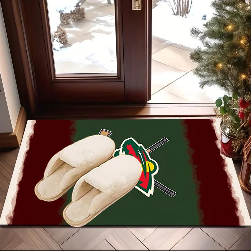 Minnesota Hockey Team Area Rug Suitable for Indoor And Outdoor,Carpets for Kitchens, Homes, Offices, Living Rooms,Home Decor,Christmas Gift