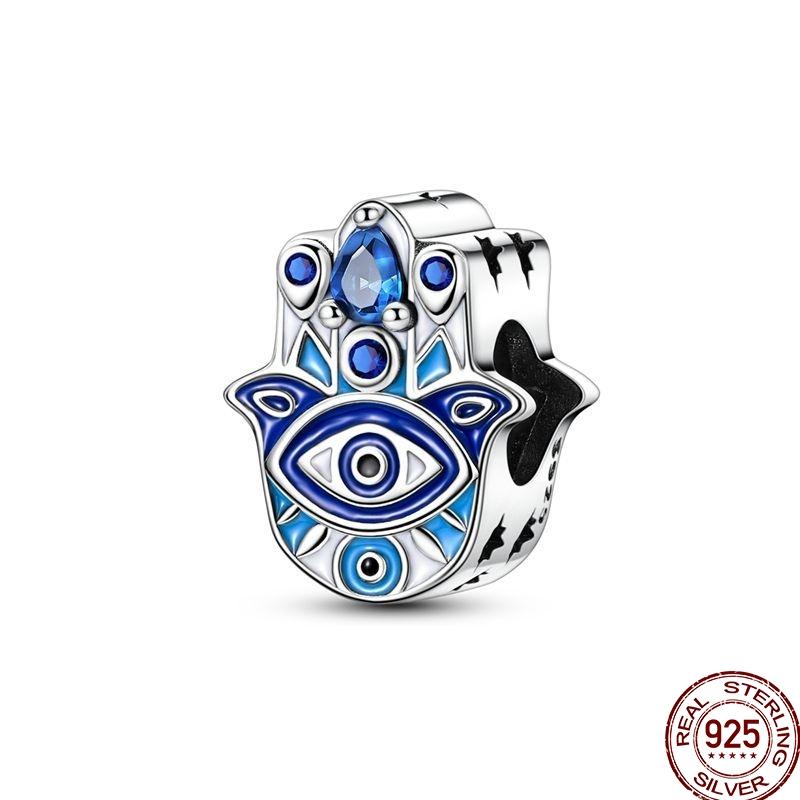 100% Copper Blue Shiny Zirconia Dark Cloud Butterfly Jewelry Beaded Pendant Fit 3Mm Bracelet Diy Jewelry Gift