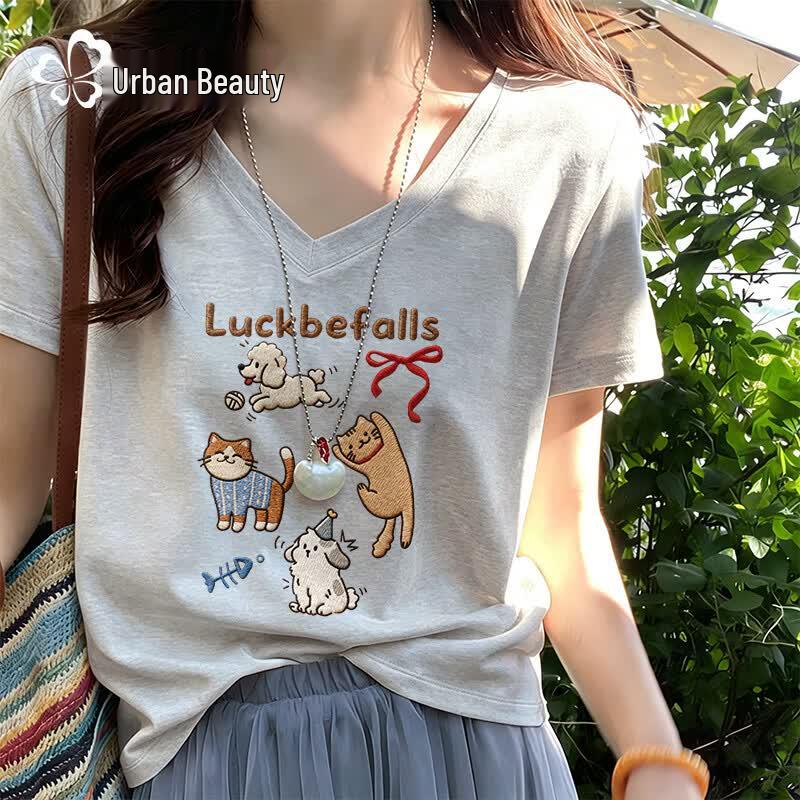 

Women s V-Neck Antibacterial Short Sleeve T-Shirt L