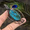 Tibetan Turquoise Handmade Copper Wire Wrap Jewelry Pendant 3.23" a0c96